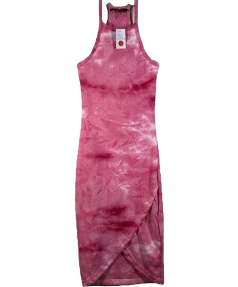 NWT New Look Pink Tie Dye Long Halter Dress sz XS S